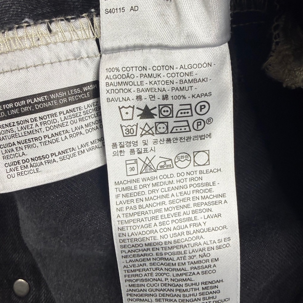 Levis Premium Vest Mens Large Black Trucker Big E Sleeveless Type 3 Jacket - Picture 8 of 10
